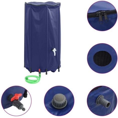vidaXL Serbatoio Acqua con Rubinetto Pieghevole 380 L in PVC