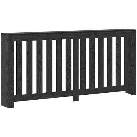 vidaXL Copertura per radiatori Rovere Nero 175 x 20 x 82 cm