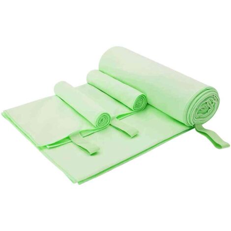 vidaXL Set di Asciugamani Sportivi 3 pcs Verde Poliestere e poliammide