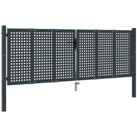 vidaXL Cancello Giardino Antracite 300x150 cm in Acciaio