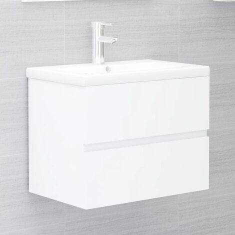 Mobile con Lavabo Integrato Bianco in Legno Multistrato vidaXL