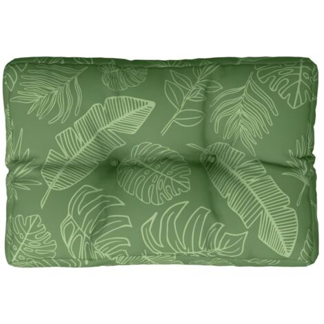 Cuscino per Pallet con Motivo a Foglie 50x40x12 cm in Tessuto vidaXL