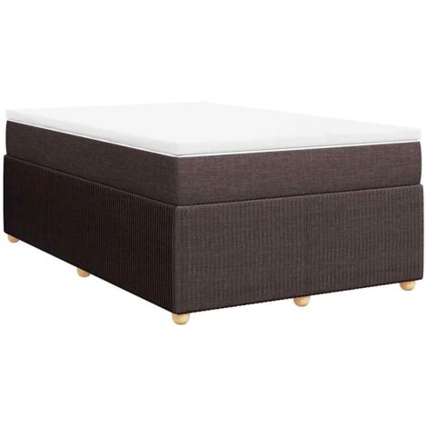 vidaXL Giroletto a Molle con Materasso Marrone Scuro 120x190cm Tessuto