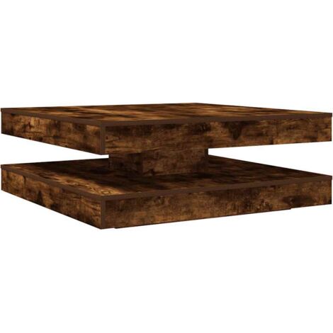 vidaXL Tavolino da Caffè Girevole a 360 Gradi Rovere 90x90x34,5 cm