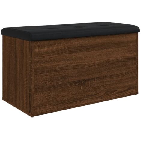 vidaXL Panca Portaoggetti Rovere Fumo 82x42x45 cm Legno Multistrato