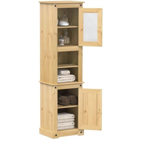 vidaXL Mobile da Bagno Corona 50x40x185 cm in Legno Massello di Pino
