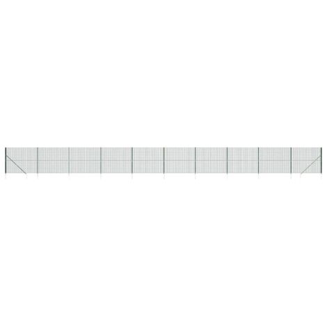 vidaXL Recinzione Metallica con Picchetti Ancoraggio Verde 2,2x25 m