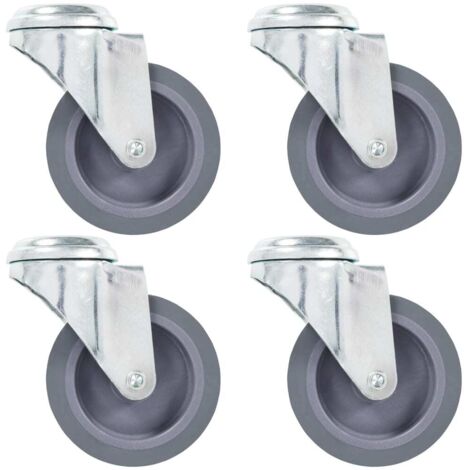 vidaXL Ruote Girevoli con Foro per Bulloni 4 pz 75 mm