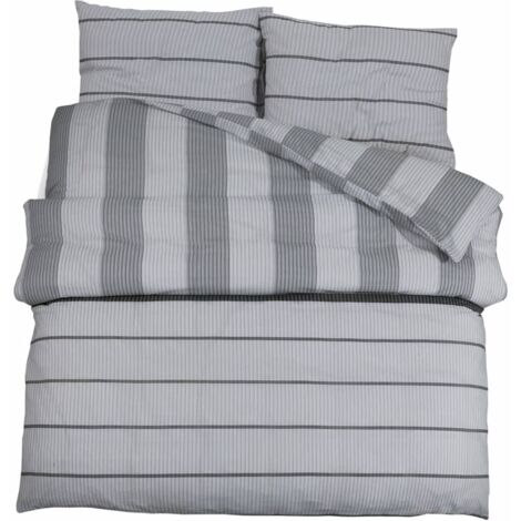 vidaXL Set Copripiumino Grigio 260x240 cm in Cotone