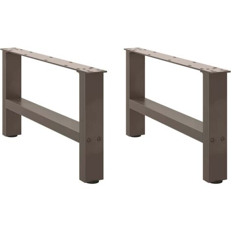 vidaXL Gambe per Tavolino da Caffè in Acciaio Naturale 2 pz 60x(30-31) cm Acciaio