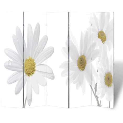 vidaXL Paravento Pieghevole 200x170 cm con Stampa Fiore