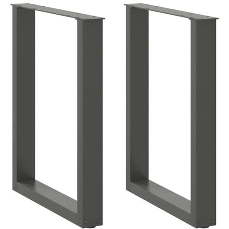 vidaXL Gambe per tavolo da pranzo a forma di U 2 pz Antracite 70x(72-73) cm Acciaio