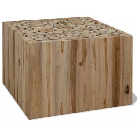 vidaXL Tavolino da Salotto in Legno di Teak Autentico 50x50x35 cm