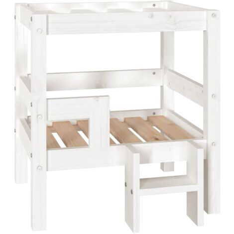 vidaXL Cuccia per Cani Bianco 55,5x53,5x60cm in Legno Massello di Pino