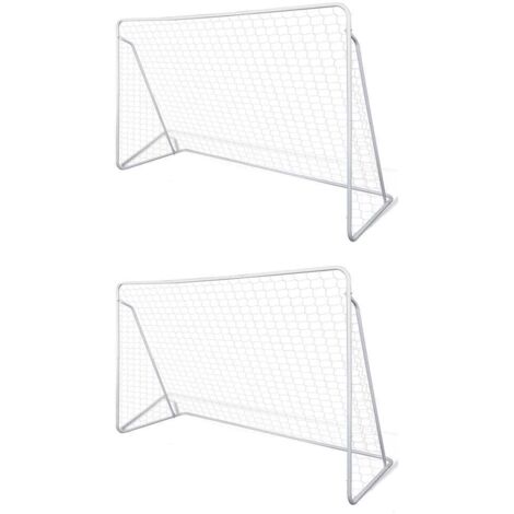 vidaXL Porta da Calcio in Acciaio 2 pz 240x90x150 cm