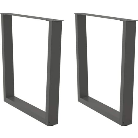 vidaXL Gambe per tavolo da pranzo a forma di V 2 pz Antracite 80x(72-73,3) cm Acciaio