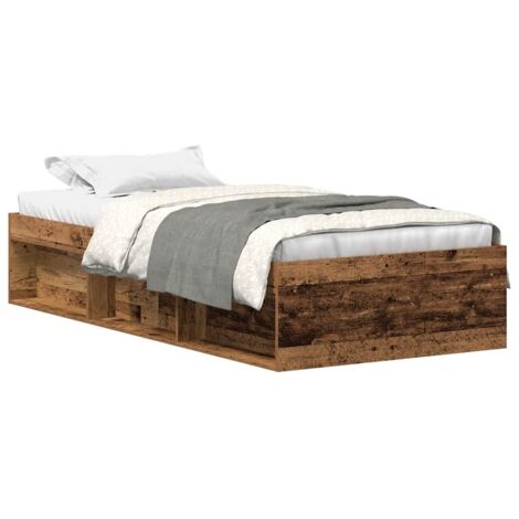 vidaXL Giroletto senza Materasso Legno Antico 90x190cm in Truciolato (1/5)