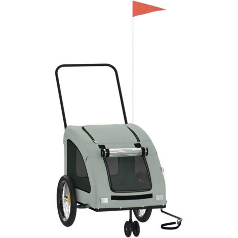 vidaXL Rimorchio da Bici per Animali Grigio Oxford e Ferro