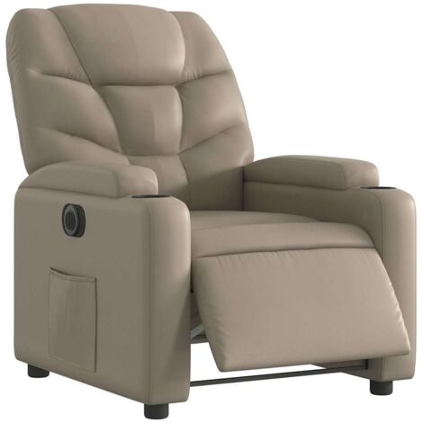 vidaXL Poltrona Reclinabile Elettrica Cappuccino in Similpelle