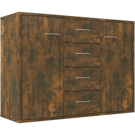 vidaXL Credenza Rovere Fumo 88x30x65 cm in Legno Multistrato
