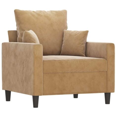 vidaXL Poltrona Marrone 60 cm Velluto