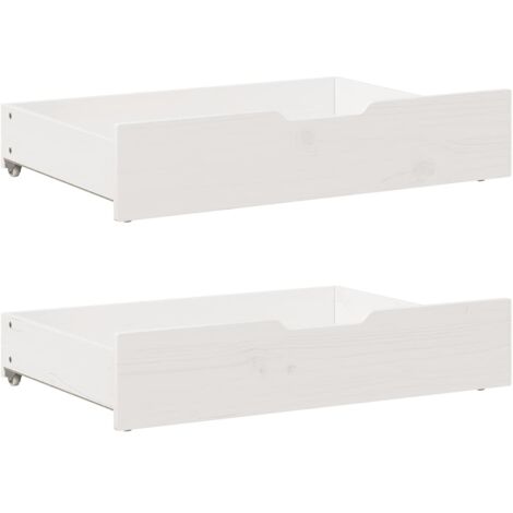 vidaXL Cassettoni da Letto 2 pz Bianchi 80x55x17 cm in Legno di Pino