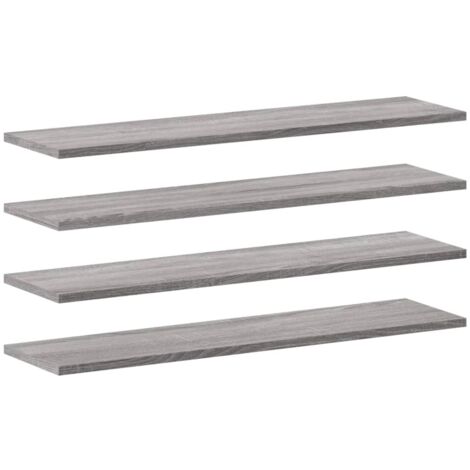 vidaXL Mensole Parete 4pz Grigio Sonoma 80x20x1,5cm Legno Multistrato