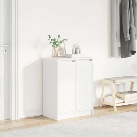 vidaXL Scarpiera Bianca 57x34x76 cm in Legno Multistrato