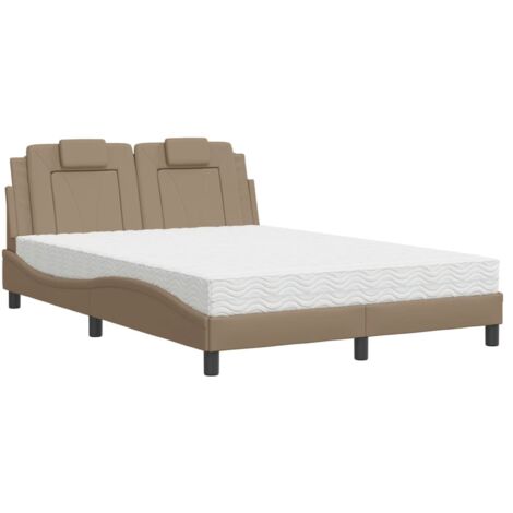 vidaXL Letto Viana con Materasso Cappuccino 120x200cm Similpelle (1/5)