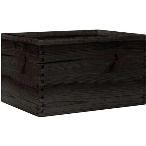 vidaXL Scatola in Legno con Manici Nera 40x30x23 cm in Legno di Pino