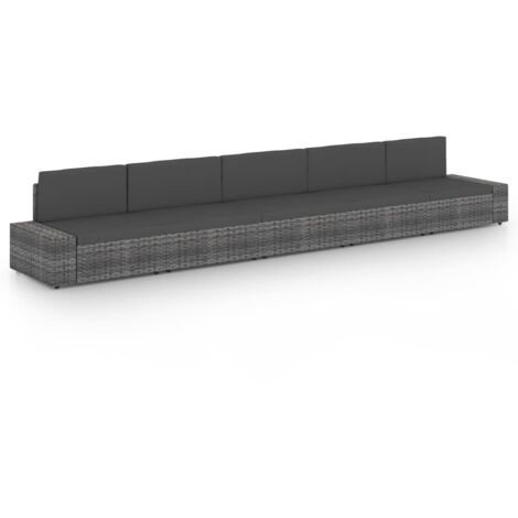 vidaXL Set Divani da Giardino 5 pz con Cuscini in Polyrattan Grigio (1/5)