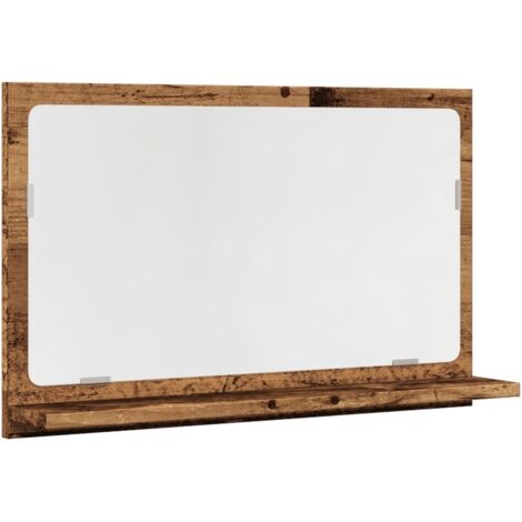 vidaXL Mobile da Bagno con Specchio Legno Antico 60x11x37cm Truciolato