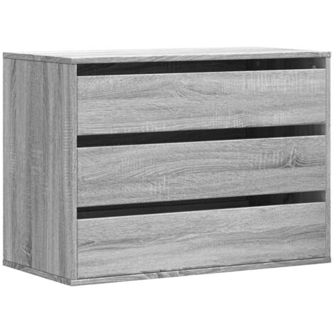 vidaXL Cassettiera Angolare Grigio Sonoma 80x41x58cm Legno Multistrato
