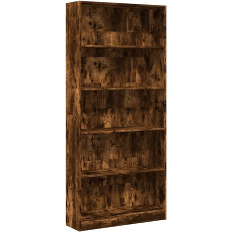 vidaXL Libreria Rovere Fumo 80x24x176 cm in Legno Multistrato