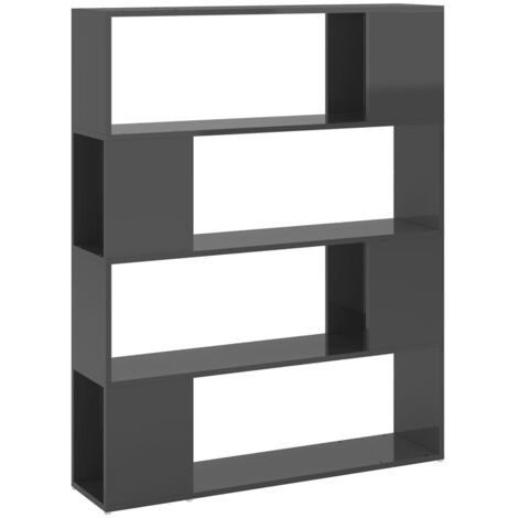 vidaXL Libreria/Divisorio Grigio Lucido 100x24x124 cm