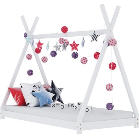 vidaXL Giroletto per Bambini Bianco in Massello di Pino 80x160 cm