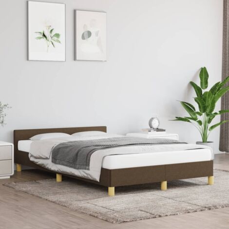 vidaXL Giroletto senza Materasso Marrone Scuro 80x200 cm in Tessuto (1/4)