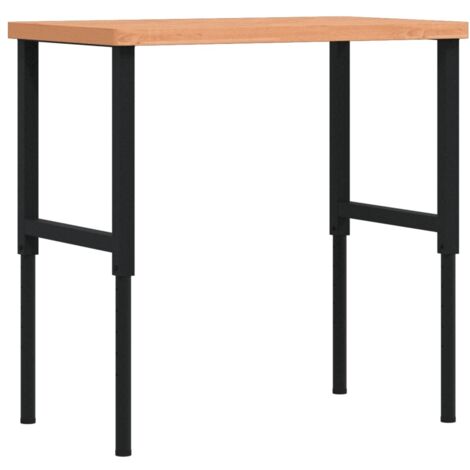vidaXL Banco Lavoro 100x60x(73-99,5) cm Legno di Faggio Rettangolare