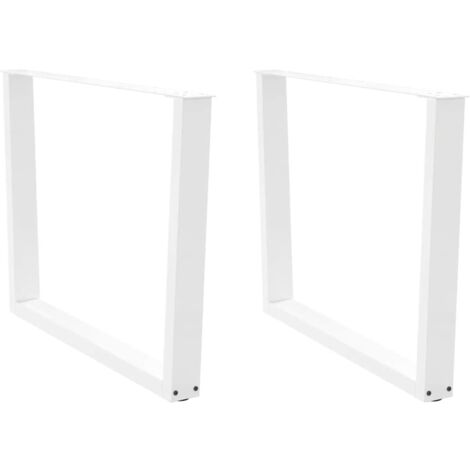 vidaXL Gambe per tavolo da pranzo a forma di V 2 pz bianche 100x(72-73,3) cm in acciaio