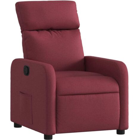 vidaXL Poltrona Reclinabile in Tessuto Rosso Vino