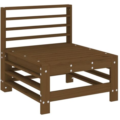 vidaXL Divano Centrale da Giardino Marrone Ambra Legno Massello Pino