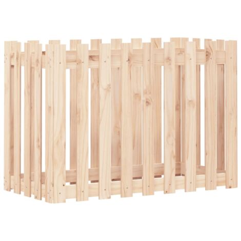 vidaXL Fioriera Rialzata da Giardino a Recinzione 100x50x50 cm in Pino