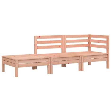 vidaXL Divano da Giardino 3 Posti in Legno Massello di Douglas