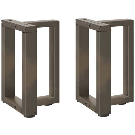 vidaXL Gambe per Tavolino da Caffè a Forma di T 2 pz Nere 28x25x(42-43) cm Acciaio