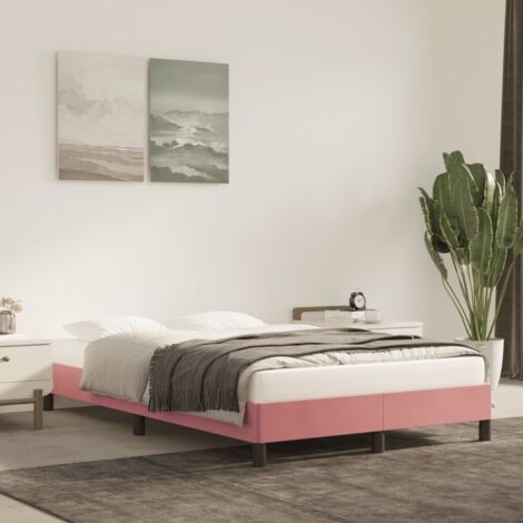 vidaXL Giroletto senza Materasso Rosa 120x190 cm Velluto