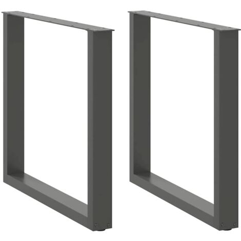 vidaXL Gambe per tavolo da pranzo a forma di U 2 pz Antracite 90x(72-73) cm Acciaio