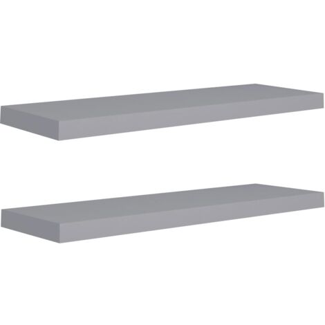 vidaXL Scaffali a Parete 2 pz Grigi 80x23,5x3,8 cm in MDF