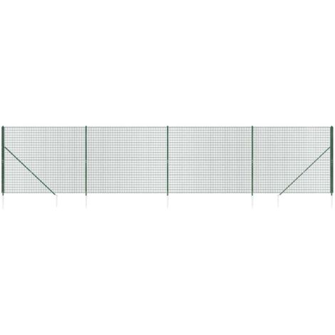 vidaXL Recinzione Metallica con Picchetti Ancoraggio Verde 2x10 m