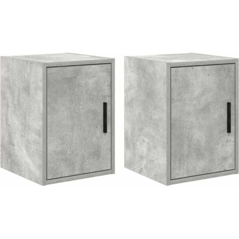 vidaXL Pensili per Garage 2 pz Grigio Cemento in Legno Multistrato