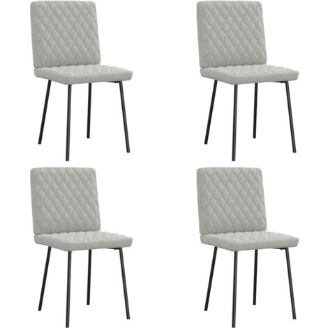 vidaXL Sedie da Pranzo 4 pz Grigio Chiaro in Velluto (1/5)